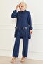 Pocket Detailed Suit Indigo 19229 - 3