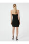 Mini Strapless Dress with Slit Detail Viscose Blend - 4