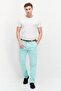 Men Regular Fit Solid Chino Pant, Mint Blue - 2