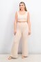 Women Round Neck Textured Sleeveless Crop Top, Pale Pink - 4