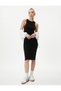 Pencil Dress Halter Collar Cotton Ribbed