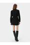 Drape Collar Dress Mini Long Sleeve - 4