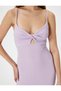 Slim Straps Mini Pencil Dress Sweetheart Neckline Low-Cut Back Tie-Up Detail - 5