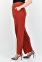 Women Regular Fit Plain Wide Leg Pant, Brown - 4