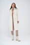 Detachable Fur Double-Breasted Coat with Waist Ties Ekru 3858 - 5