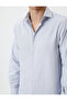 Slim Fit Shirt Half Italian Neckline Button Long Sleeve - 5