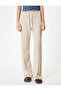 Wide Leg Trousers High Waist Tie Waist - 3
