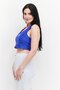 Women Sportswear Fit Sleeveless Training Crop Top, Royal Blue - 3
