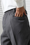 Men's Elastic Waist Pocket Winter Wool Effect Fabric Baggy Trousers - Gray (Isr) - 6