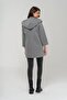 Hooded Tie Waist Coat Gray 3359 - 8