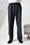 Men's Elastic Waist Pocketed Hac and Umrah Winter Wool Effect Shalwar Trousers - Blue (İsr) - 4