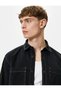 Washable Shirt with Stitching Detail, Classic Collar Buttoned Pocket