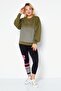 Women Sportswear Fit Long Sleeves Training Sweatshirt, Olive - 4