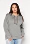 Women Hooded Heather Sweatshirt, Dark Grey