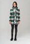 Belted Waist Lined Plaid Patterned Coat GREEN 3927-E - 2