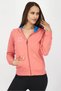 Women Full Zip Hooded Long Sleeve Sweatshirt, Coral
