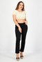 Women Square Neck Puff Sleeves Gingham Top, Beige and White - 2