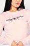 Women Crew Neck Long Sleeve Brand Logo Sweatshirt, Pink - 4