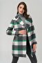 Belted Waist Lined Plaid Patterned Coat GREEN 3927-E - 7