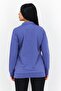 Women High Neck Brand Logo Sweatshirt, Blue - 4