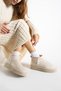 Mely Cream Suede Thick Sole Women's Boots with Fur Inside - 5