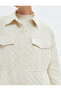 Quilted Jacket with Snap Buttons Shirt Collar Pocket Detailed - 5