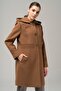 Removable Hooded Rib Detailed Coat TABA 3962