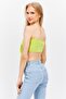 Women Sweetheart Neckline Strapless Solid Tube, Yellow Green - 2