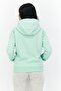 Women Hooded Brand Logo Sweatshirt, Light Green - 3