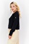 Women Sportswear Fit Long Sleeve Training Crop Sweatshirt, Black - 3
