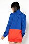 Women Mock Neck Graphic Print Long Sleeves Sweatshirt, Blue - 2