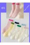 6-Piece Women's Rubber Color Detailed Luxury Socks Cotton - 3
