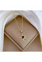 Stainless Steel Gold Color Blue Stone North Star Necklace