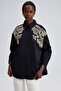EMBROIDERED FRONT OVERSIZE SHIRT