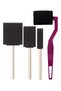 4Pcs Sponge Brush Set with Roller and Cut Tip 1 Pack Acrylic Paint Oil Paint Gouache Paint Watercolor Sanats - 2