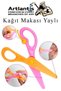 Colored Paper Scissors 1 Piece Plastic Spring-Loaded Blunt Tip Guard School Scissors Kids Scissors Preschool Daycare a