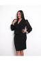 Women's Plus Size Double-Breasted Collar Stone Detailed Jacket Front Piece Chiffon Sleeve Flexible Midi Evening Dress 24700 - 4