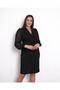 Women's Plus Size Double-Breasted Collar Stone Detailed Jacket Front Piece Chiffon Sleeve Flexible Midi Evening Dress 24700