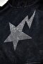 Shining Star Stone Printed Oversize Unisex Premium Washable Black Hoodie - 3