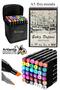 Sketchbook A5 50 Sheets 100 Gr 1 Piece 36 Colors Double-Sided Marker Pen 36 Pieces Touch Double Ended