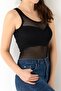 Women's Black Mesh T-Shirt - 6