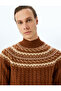 Turtleneck Textured Patterned Winter Knitwear Sweater