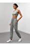 Women's High Waist Gray Elastic Leg Sweatpants - 2