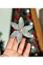 Luxury Crystal Stone Pearl Grey Lily Flower Lilyum Flower Birthday Special Day Christmas Clip Side Buckle - 7
