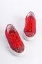 New Season Stone Lace-up Red Girl's Shoes, Girl's Orthopedic Casual Shoes