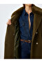 Long Stamp Coat Detachable Faux Fur Collar Double Breasted Button with Belt Pockets - 8