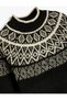 Half Turtleneck Knitwear Sweater Long Sleeve Patterned - 3