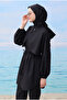 ملابس السباحة الحجاب Windbreaker باللون الأسود - 3