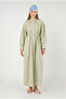 Gathered Collar Poplin Dress Light Green - 3