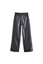 Women's Wide Leg Leather Black Pants